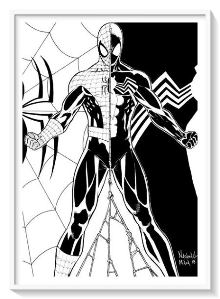 Spiderman Vs Venom Para Colorear - Imágenes y Dibujos: Aprender a Dibujar y Colorear Fácil, dibujos de A Spiderman Negro, como dibujar A Spiderman Negro para colorear e imprimir
