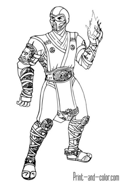 Mortal Kombat coloring page Sub-Zero | Captain america: Aprende como Dibujar y Colorear Fácil, dibujos de A Sub Zero, como dibujar A Sub Zero paso a paso para colorear