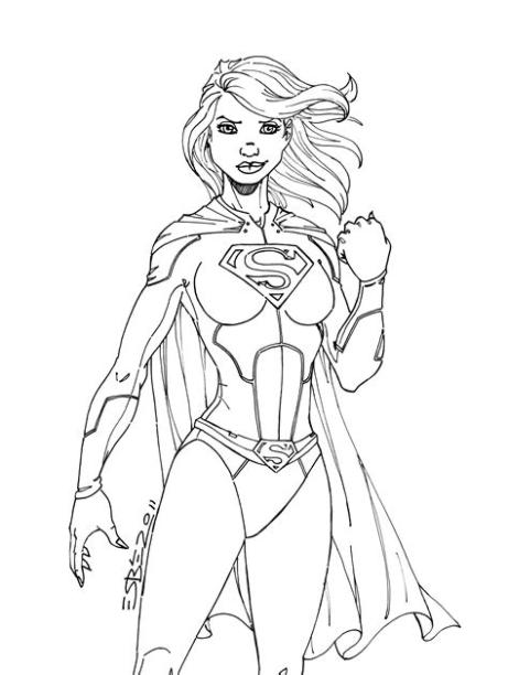 Dibujos de Supergirl para colorear. pintar e imprimir gratis: Aprender a Dibujar Fácil, dibujos de A Super Girl, como dibujar A Super Girl para colorear e imprimir