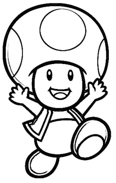 Dibujo 4 de Toad para colorear: Dibujar y Colorear Fácil con este Paso a Paso, dibujos de A Toadette, como dibujar A Toadette paso a paso para colorear