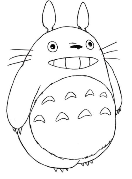 Dibujos de Totoro Sonriendo para Colorear. Pintar e: Dibujar y Colorear Fácil con este Paso a Paso, dibujos de A Totoro, como dibujar A Totoro para colorear e imprimir