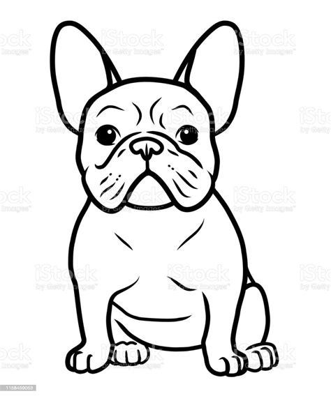 Vetores de Ilustração Desenhada Do Vetor Do Retrato: Aprender a Dibujar Fácil, dibujos de A Un Bulldog Frances, como dibujar A Un Bulldog Frances para colorear