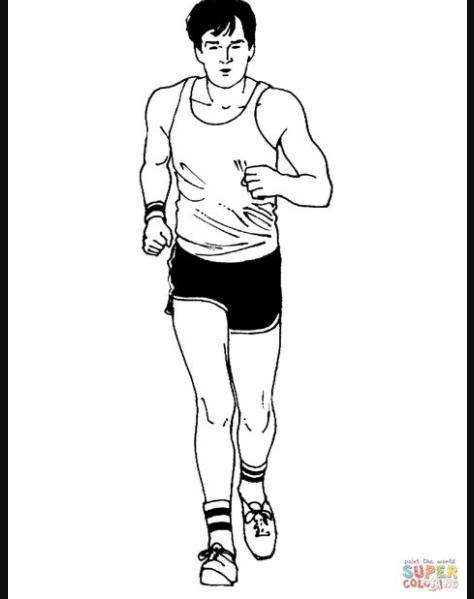 Dibujo de Hombre Corredor de Maratón para colorear: Dibujar y Colorear Fácil, dibujos de A Un Corredor, como dibujar A Un Corredor paso a paso para colorear