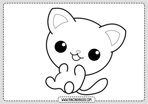 Dibujo Gatito Kawaii Colorear - Rincon Dibujos: Aprende a Dibujar y Colorear Fácil, dibujos de A Un Gatito Kawaii, como dibujar A Un Gatito Kawaii para colorear e imprimir