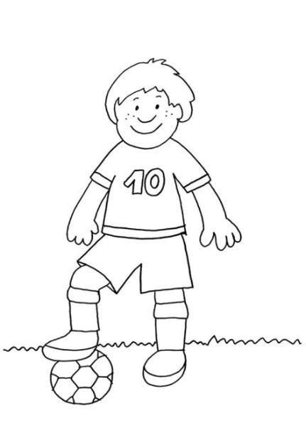 Jugador de fútbol: dibujo para colorear e imprimir: Dibujar y Colorear Fácil, dibujos de A Un Jugador De Futbol, como dibujar A Un Jugador De Futbol para colorear e imprimir
