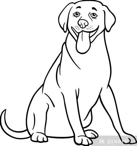 Fotomural Labrador retriever perro de dibujos animados: Aprende como Dibujar y Colorear Fácil con este Paso a Paso, dibujos de A Un Labrador, como dibujar A Un Labrador para colorear e imprimir
