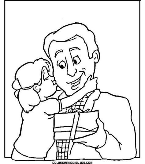 Hija abrazando y besando a su papá - Dibujos para colorear: Dibujar Fácil, dibujos de A Un Padre Con Su Hija, como dibujar A Un Padre Con Su Hija paso a paso para colorear