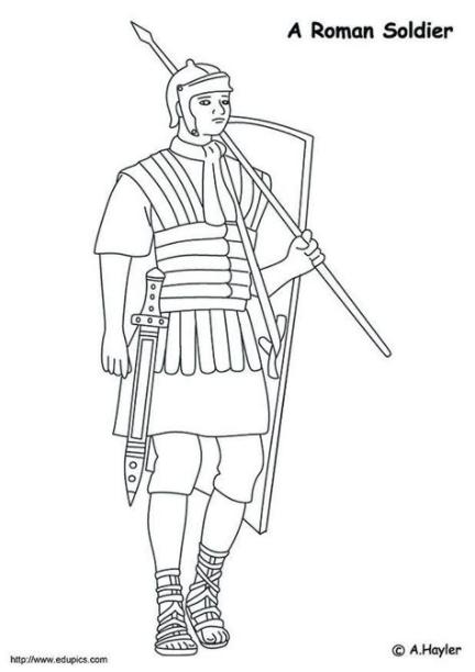 Dibujo para colorear Soldado romano - Dibujos Para: Dibujar y Colorear Fácil, dibujos de A Un Soldado Romano, como dibujar A Un Soldado Romano paso a paso para colorear