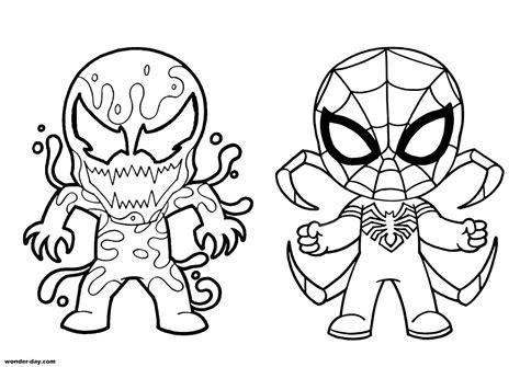 Dibujos de Venom para colorear. Imprimir para niños: Dibujar y Colorear Fácil con este Paso a Paso, dibujos de A Venom Kawaii, como dibujar A Venom Kawaii para colorear e imprimir