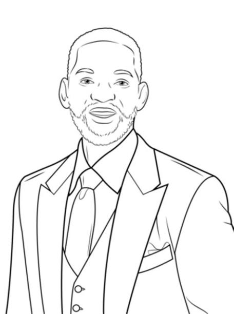 Dibujo de Will Smith para colorear | Dibujos para colorear: Aprende a Dibujar y Colorear Fácil, dibujos de A Will Smith, como dibujar A Will Smith paso a paso para colorear
