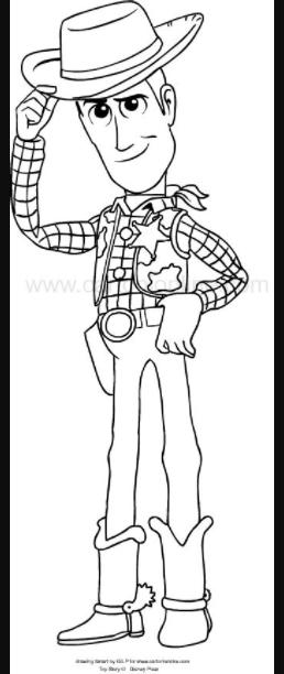 Dibujo de Woody de Toy Story 4 para colorear | Toy story: Aprender a Dibujar Fácil con este Paso a Paso, dibujos de A Woomy, como dibujar A Woomy para colorear