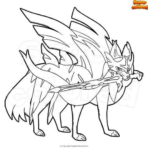 Dibujo para colorear Pokemon Zacian Espada Suprema: Aprende a Dibujar Fácil, dibujos de A Zacian, como dibujar A Zacian para colorear