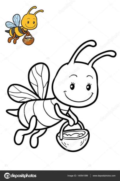 Descargar - Libro para colorear. abejas — Imagen de: Aprende como Dibujar y Colorear Fácil, dibujos de Abeja Para Niños, como dibujar Abeja Para Niños para colorear e imprimir