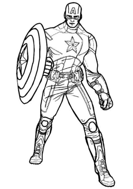 Descarga Dibujos para colorear de Capitán América con: Dibujar Fácil con este Paso a Paso, dibujos de Al Capitan America, como dibujar Al Capitan America para colorear