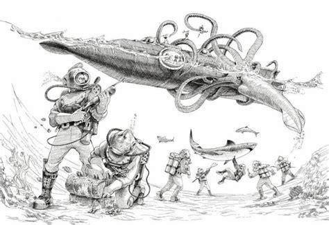 Dibujo del Nautilus atacado por el kraken. realizado por: Dibujar y Colorear Fácil con este Paso a Paso, dibujos de Al Kraken, como dibujar Al Kraken paso a paso para colorear