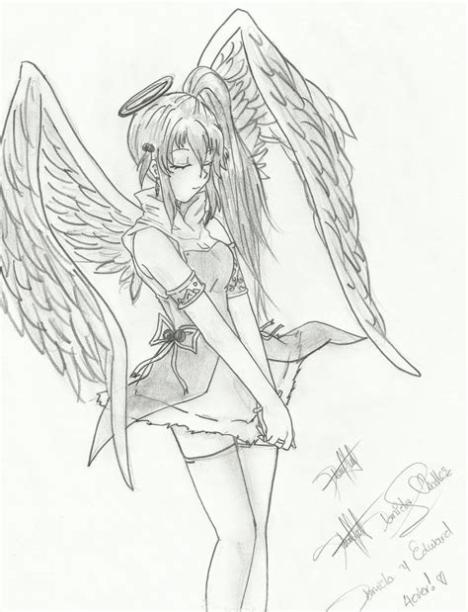 Dibujos para colorear de chicas Animé y del ángel Animé: Dibujar Fácil con este Paso a Paso, dibujos de Alas Anime, como dibujar Alas Anime para colorear e imprimir