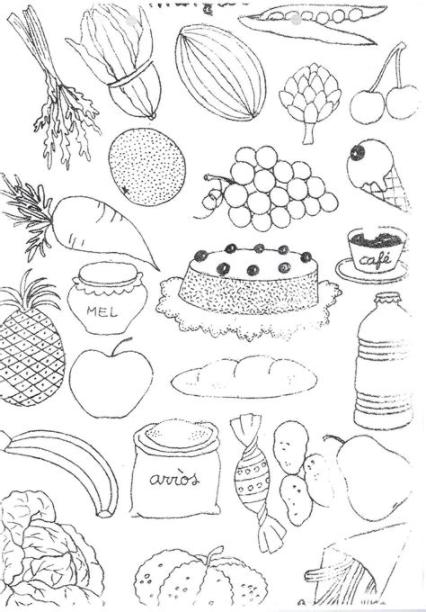 Dibujos para colorear: Dibujos de alimentos para colorear: Dibujar Fácil con este Paso a Paso, dibujos de Alimentos, como dibujar Alimentos para colorear