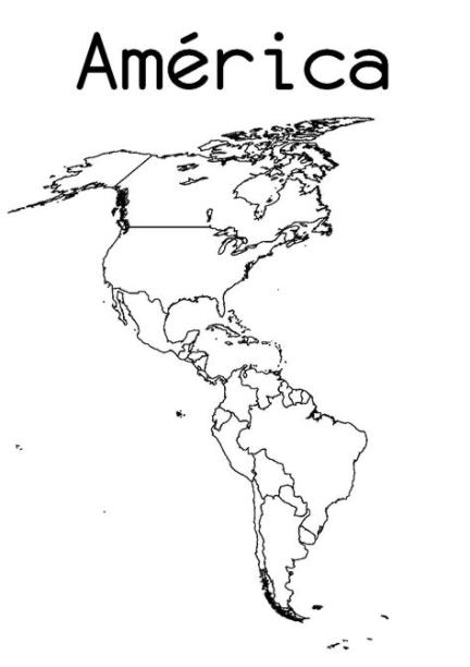 Mapas de America para colorear - Mapa Físico. Geográfico: Dibujar Fácil con este Paso a Paso, dibujos de America, como dibujar America para colorear