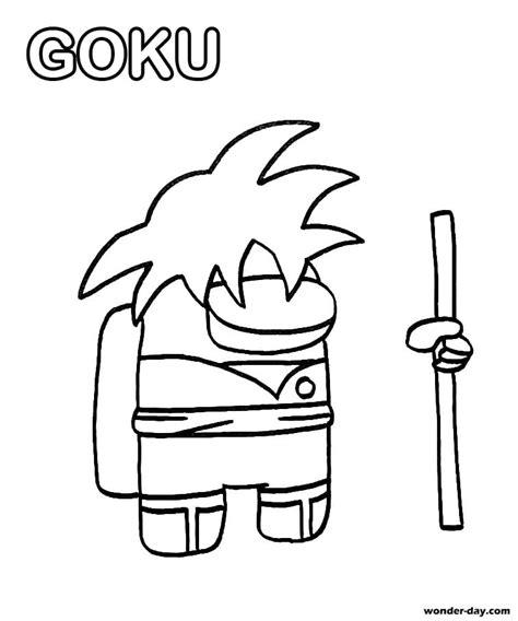 Dibujos de Among Us para Colorear. Imprime gratis (100 Piezas): Aprende a Dibujar y Colorear Fácil con este Paso a Paso, dibujos de Among Us Goku, como dibujar Among Us Goku para colorear e imprimir