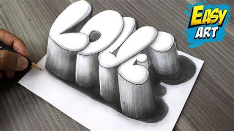 Super Facil How to Draw 3D LOVE Letters BUBBLE │Como: Aprender como Dibujar Fácil con este Paso a Paso, dibujos de Amor En 3D, como dibujar Amor En 3D paso a paso para colorear