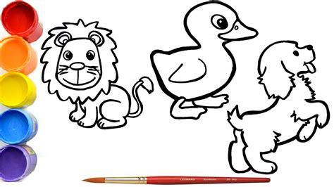 Dibuja y Colorea los Animales 🦁🎨 Aprende los: Aprender a Dibujar y Colorear Fácil, dibujos de Animales Para Niños Pequeños, como dibujar Animales Para Niños Pequeños paso a paso para colorear