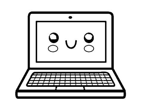 Dibujo de Un ordenador portátil para Colorear - Dibujos.net: Aprender como Dibujar Fácil con este Paso a Paso, dibujos de Anime En Ordenador, como dibujar Anime En Ordenador paso a paso para colorear
