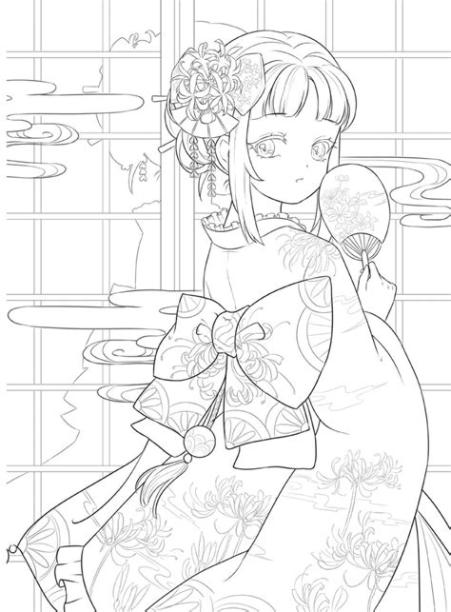 Libro para colorear de flores y Sweetgirls Kawaii Anime: Dibujar Fácil, dibujos de Anime Ropa, como dibujar Anime Ropa para colorear