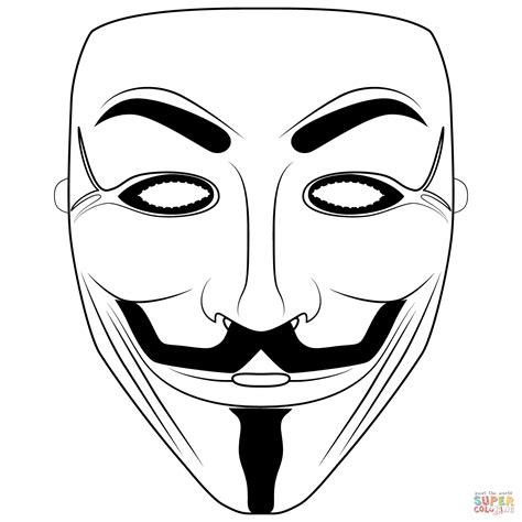Dibujo de Máscara de Anonymous para colorear | Dibujos: Dibujar Fácil con este Paso a Paso, dibujos de Anonymous, como dibujar Anonymous paso a paso para colorear