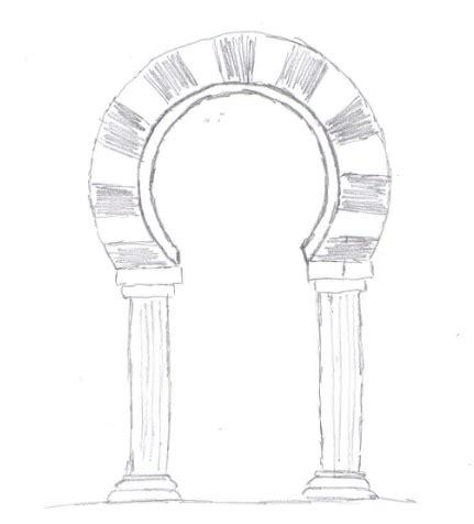 Diseño arquitectónico: arcos: Dibujar y Colorear Fácil con este Paso a Paso, dibujos de Arcos De Herradura, como dibujar Arcos De Herradura para colorear