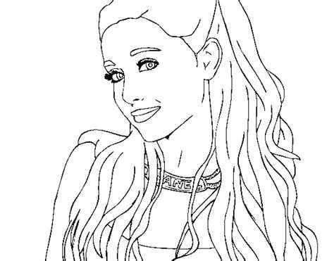 Dibujo de Ariana Grande con collar para Colorear - Dibujos.net: Aprende como Dibujar Fácil, dibujos de Ariana Grande, como dibujar Ariana Grande para colorear