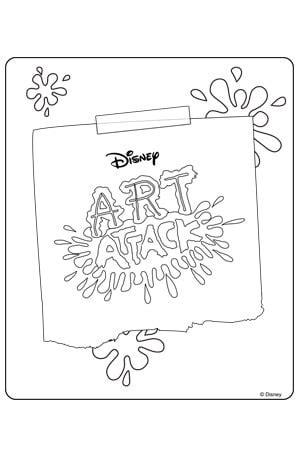 Colorea el logo de Art Attack | Disney Junior LATAM: Dibujar y Colorear Fácil con este Paso a Paso, dibujos de Art Attack, como dibujar Art Attack paso a paso para colorear