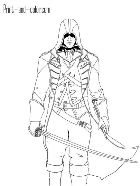 Arno Dorian (Assassin’s Creed Unity) | Assassins creed: Dibujar Fácil, dibujos de Assassins Creed Unity, como dibujar Assassins Creed Unity paso a paso para colorear