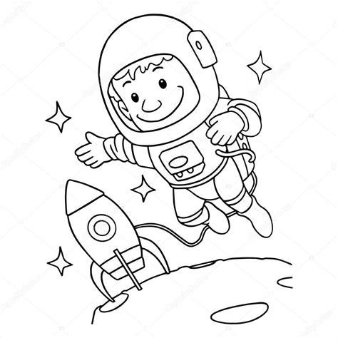 Astronauta en el espacio vector. gráfico vectorial: Dibujar y Colorear Fácil, dibujos de Astronauta, como dibujar Astronauta paso a paso para colorear