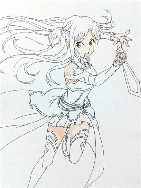 Sword Art Online Dibujos Para Colorear: Aprende a Dibujar Fácil, dibujos de Asuna, como dibujar Asuna para colorear