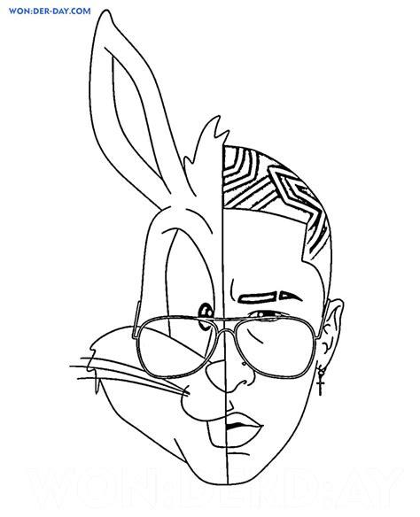 Dibujos para colorear de Bad Bunny - Wonder-day.com: Aprender a Dibujar Fácil, dibujos de Bad Bunny, como dibujar Bad Bunny para colorear e imprimir