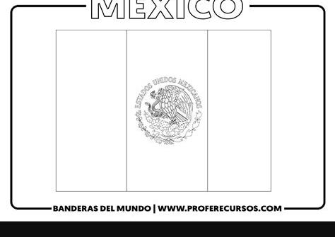 Bandera de mexico para colorear - Profe Recursos: Aprende a Dibujar Fácil, dibujos de Bandera, como dibujar Bandera paso a paso para colorear