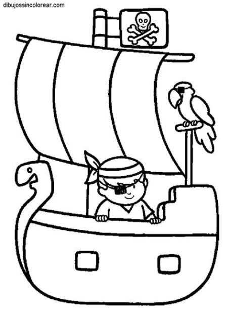 Dibujos Sin Colorear: Dibujos de Barcos Pirata para Colorear: Dibujar y Colorear Fácil con este Paso a Paso, dibujos de Barco Pirata, como dibujar Barco Pirata paso a paso para colorear