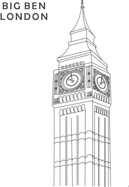 Dibujos del Big Ben de Londres para imprimir y pintar: Aprende como Dibujar Fácil, dibujos de Big Ben, como dibujar Big Ben para colorear