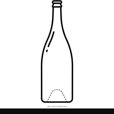 Garrafa De Champanhe Desenho Para Colorir - Ultra Coloring: Dibujar y Colorear Fácil, dibujos de Botella De Cristal, como dibujar Botella De Cristal para colorear e imprimir