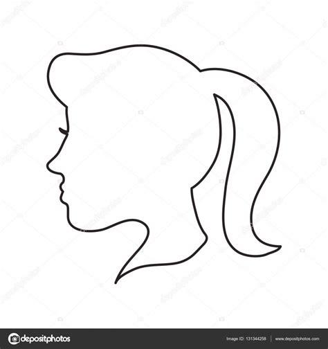 Diseño de perfil de cabeza de mujer aislada vector: Aprender a Dibujar y Colorear Fácil con este Paso a Paso, dibujos de Cabezas De Lado, como dibujar Cabezas De Lado para colorear e imprimir