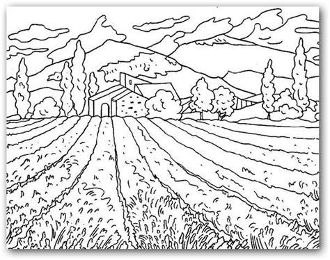 Fotos o Imágenes | Hermoso paisaje de campo para pintar: Aprende como Dibujar y Colorear Fácil, dibujos de Campos De Cultivo, como dibujar Campos De Cultivo para colorear e imprimir