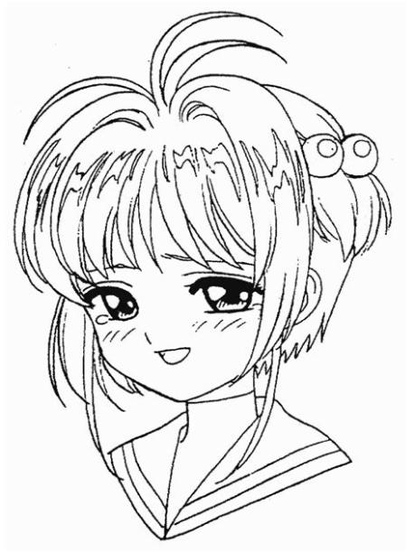 Imprime Los MEJORES Dibujos Anime para Colorear.: Dibujar y Colorear Fácil, dibujos de Cara De Anime, como dibujar Cara De Anime paso a paso para colorear