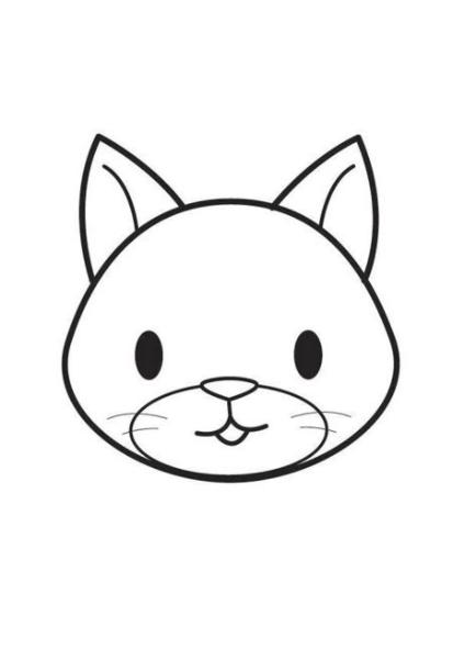 Dibujo para colorear cabeza de gato - Dibujos Para: Dibujar y Colorear Fácil, dibujos de Cara De Un Gato, como dibujar Cara De Un Gato para colorear e imprimir