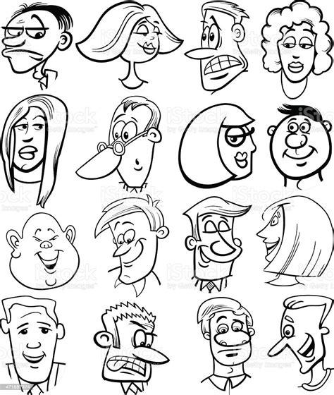 Personajes De Dibujos Animados Caras De Personas - Arte: Dibujar Fácil, dibujos de Caras Comic, como dibujar Caras Comic para colorear e imprimir