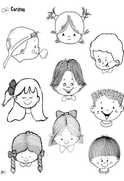 Fichas para infantil y primaria: Caras para colorea e imprimir: Aprende a Dibujar y Colorear Fácil con este Paso a Paso, dibujos de Caras Comic, como dibujar Caras Comic para colorear