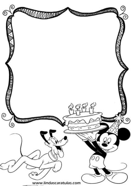 LINDAS CARATULAS: Caratulas Mickey Mouse para colorear: Aprende a Dibujar Fácil, dibujos de Caratulas, como dibujar Caratulas para colorear