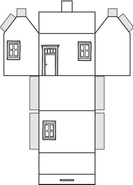CASA PARA COLOREAR RECORTAR Y MONTAR CASA: Aprender a Dibujar Fácil con este Paso a Paso, dibujos de Casa En 3D, como dibujar Casa En 3D para colorear