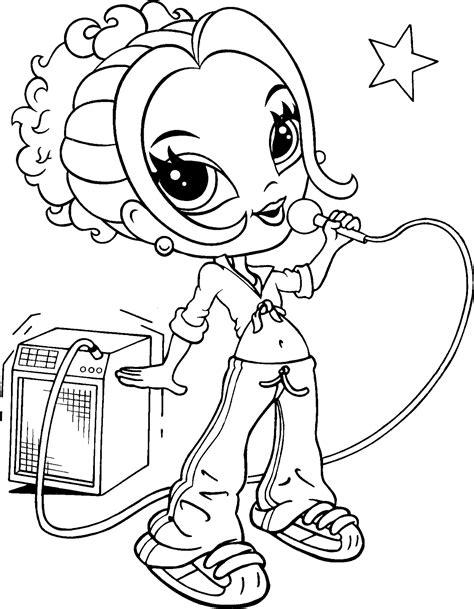 Dibujo para colorear - Chica canta karaoke: Dibujar Fácil con este Paso a Paso, dibujos de Chic, como dibujar Chic para colorear