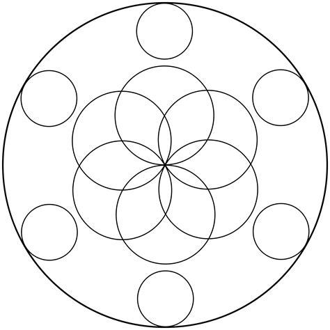 Mandala de circulos 6: Dibujar Fácil con este Paso a Paso, dibujos de Circulos Sin Compas, como dibujar Circulos Sin Compas para colorear e imprimir