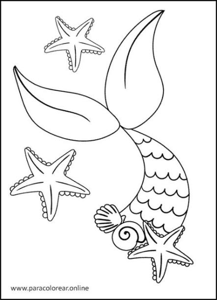 Sirenas-para-Colorear-4 | Sirena para colorear. Dibujos de: Aprende como Dibujar y Colorear Fácil, dibujos de Colas De Sirenas, como dibujar Colas De Sirenas para colorear e imprimir